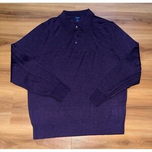 Mens J. Crew Merino Wool Henley Purple Sweater